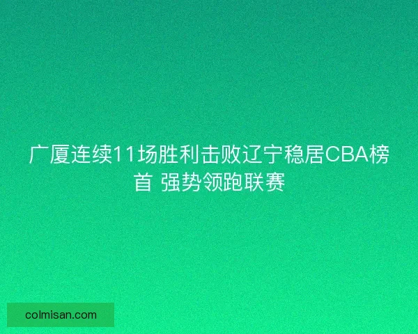 广厦连续11场胜利击败辽宁稳居CBA榜首 强势领跑联赛